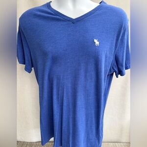 Abercrombie & Fitch Royal Blue V-Neck Moose Logo Tee